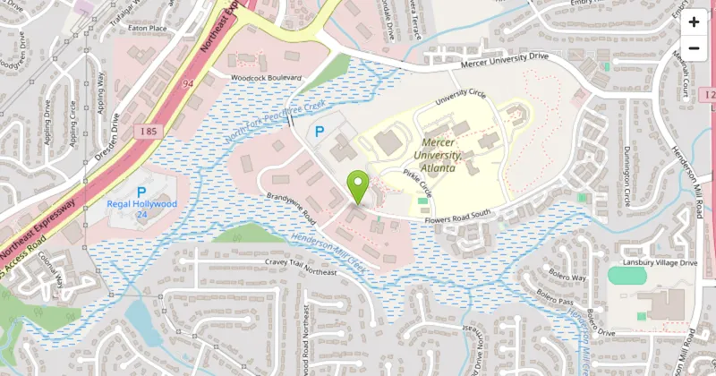 Map of the Next Staffing Group office on Flowers Road S in Chamblee, GA